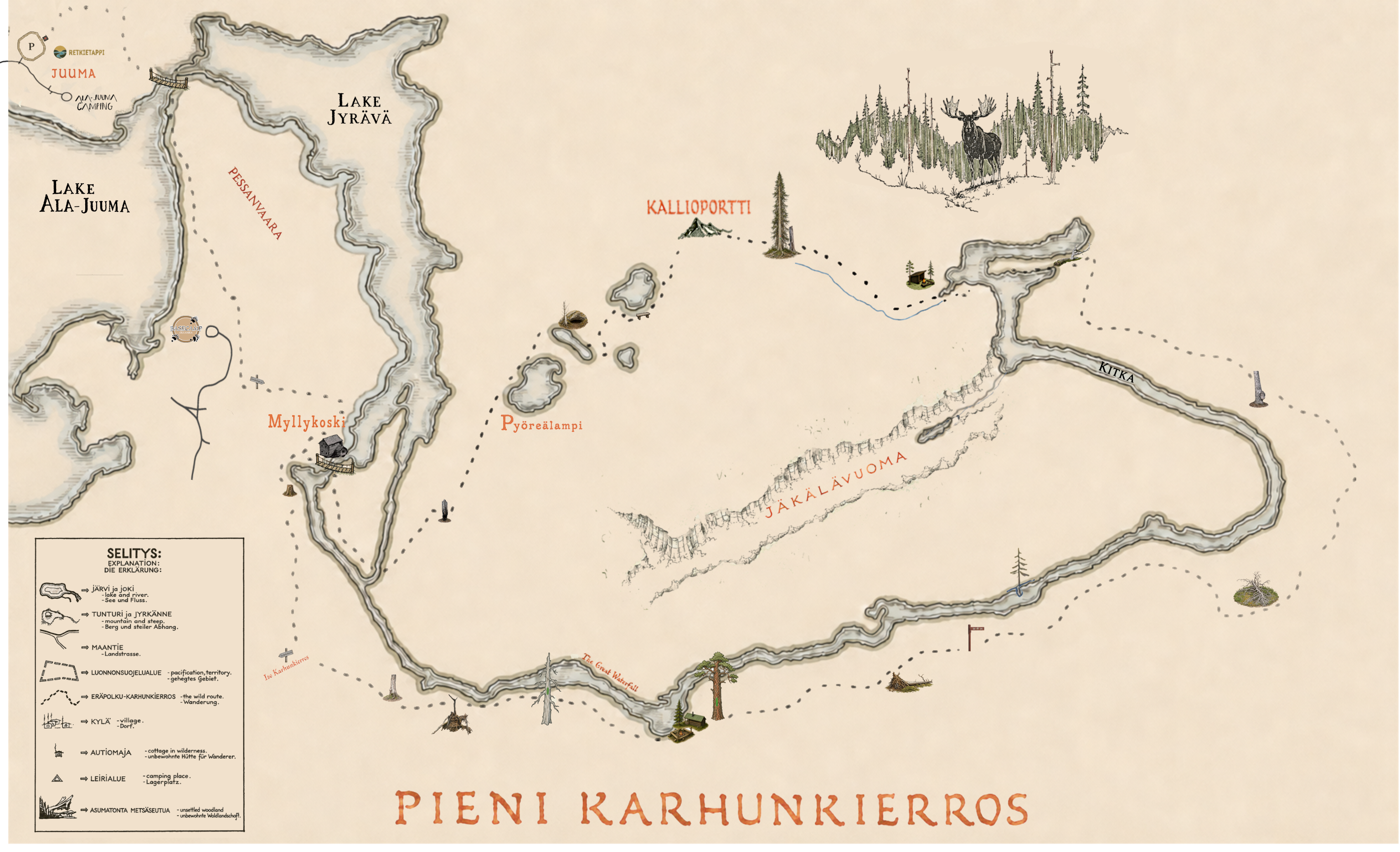 Pienen Karhunkierroksen kartta